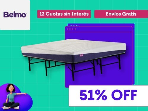 Colchón B-bag + Base Plegable 2 Plazas 190x140