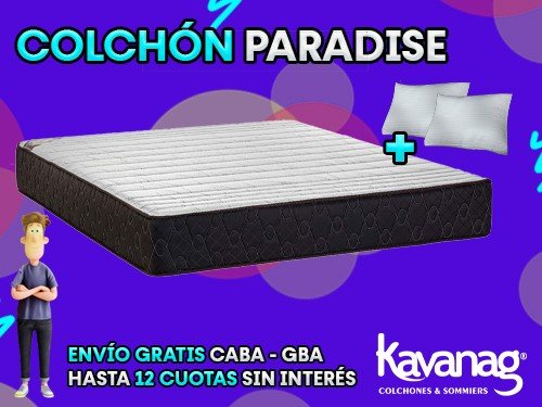 COLCHÓN PARADISE ESPUMA ALTA DENSIDAD-T DE PUNTO-QUEEN 160X200 KAVANAG