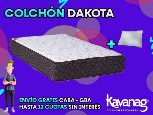 COLCHÓN DAKOTA RESORTES-JACKARD- 1 1/2 PLAZA 90X190X27 CM KAVANAG