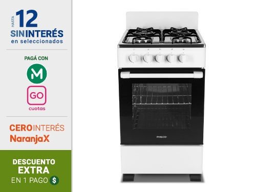 Cocina Philco PHCN50B 50Cm M-Gas Blanco