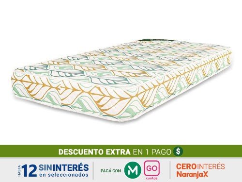 Colchon 1 Plaza Cannon Tropical Espuma Poliuretano 0.80X1.90X18