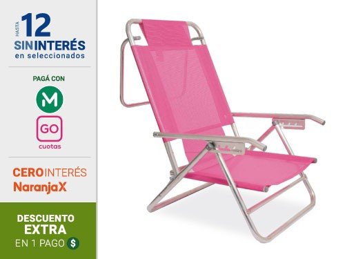 Reposera Playera Descansar Art. 80012 Caño Aluminio 7/8"