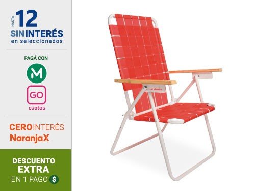 Reposera Plegable Descansar Art. 20001 Caño 7/8 5 Posiciones