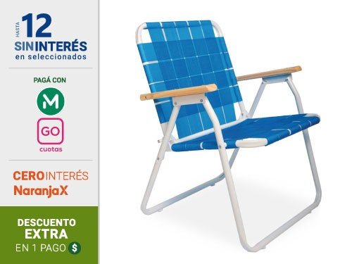 Sillon Plegable Descansar Art. 10001 C/Cintas Caño 7/8"