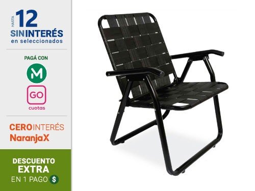Sillon Plegable Descansar Art. 80048 Caño Aluminio 1 1/4"