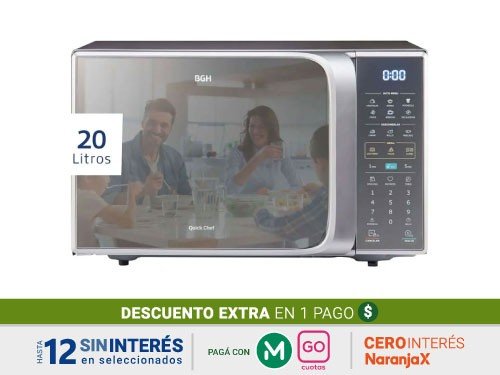 Microondas Bgh B120Ds20 Digital Eco 20L Gris