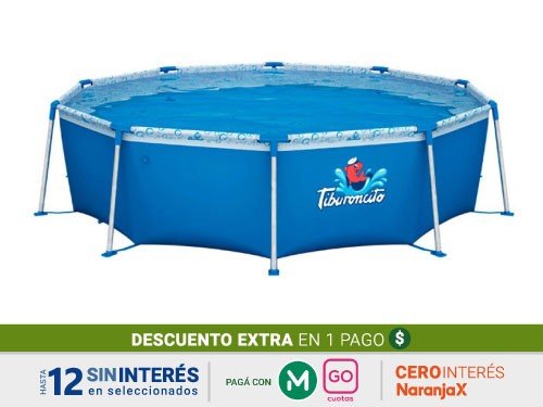 Pileta Tiburoncito N°8 4500L Redonda Celeste