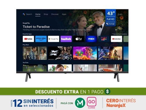 Smart Tv Bgh 43" B4325FS5A Android Tv Full Hd