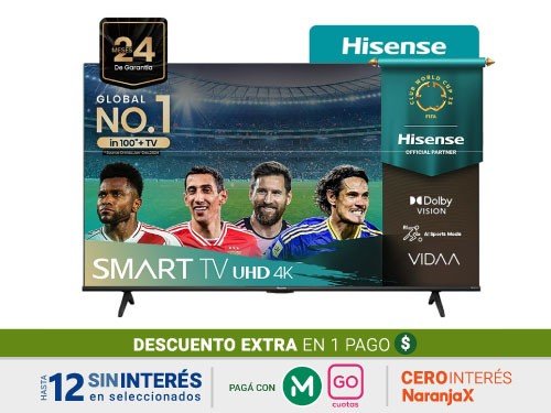 Smart Tv Hisense 50" 50A64N 4K Vidaa OS