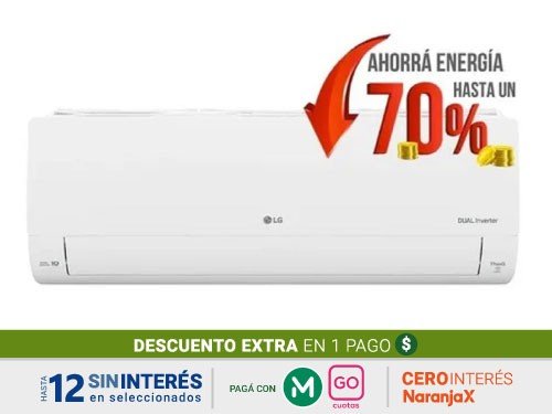 Aire Acondicionado Split Inverter Lg S4W12Ja31A Wi-Fi 3.5Kw. Blanco