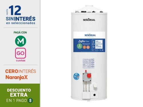 Termotanque Señorial 50Lts M-Gas Linea Zafiro 