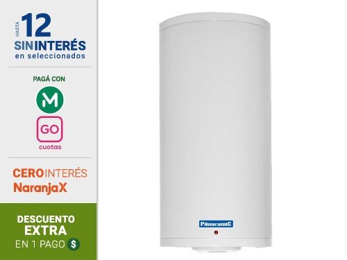 Termotanque Panoramic PN-TEM080BO1N 80Lts Electrico C/Inf. De Colgar