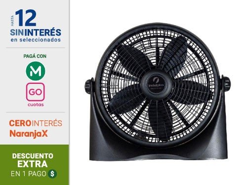 Ventilador Turbo Indeplas Iv-16 Negro