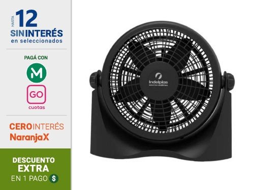 Ventilador Turbo Indeplas IV-20 Negro