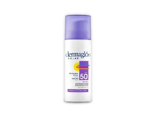 Dermaglós Protector Solar Facial con FPS 50 - Efecto Seco - Sin Color