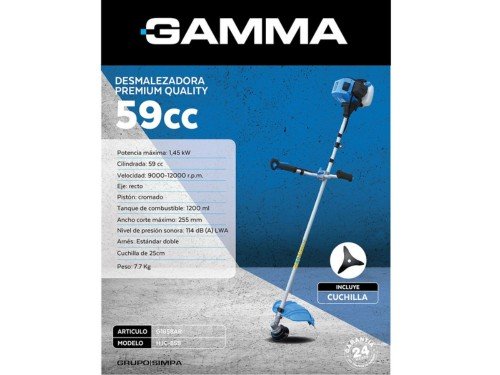 Desmalezadora Premium a explosión 59cc G1858AR Gamma