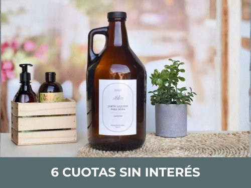 Botellón Growler Hogar 1.9 Litros Linea Ambar Jabon Liquido Suavizante