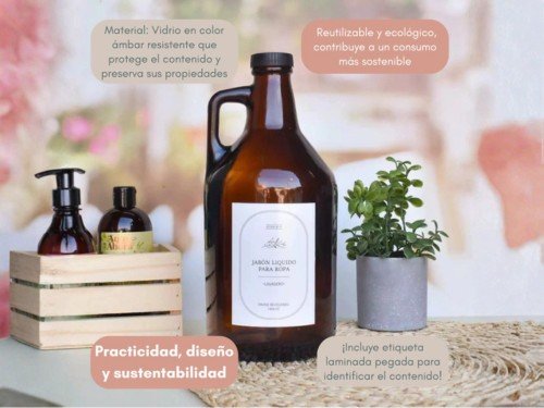 Botellón Growler Hogar 1.9 Litros Linea Ambar Jabon Liquido Suavizante