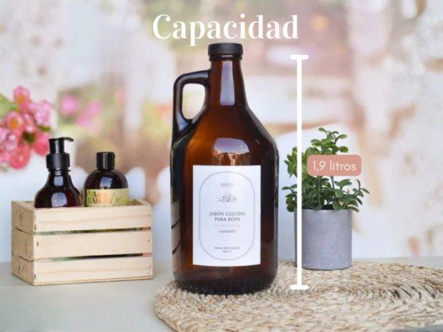 Botellón Growler Hogar 1.9 Litros Linea Ambar Jabon Liquido Suavizante
