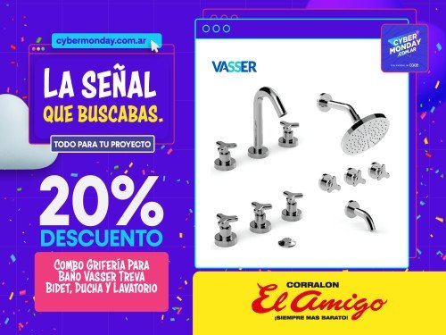 Combo Grifería Para Baño Vasser Treva Bidet, Ducha Y Lavatorio