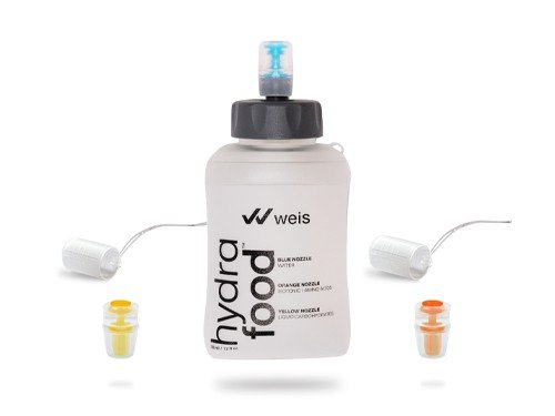 Botella flexible con 3 válvulas y tapas HYDRAFOOD 350 ML