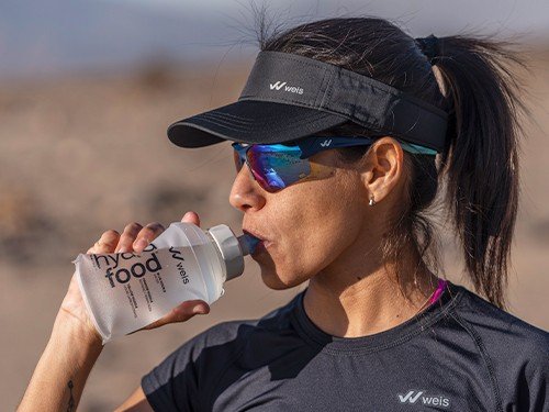 Botella flexible con 3 válvulas y tapas HYDRAFOOD 350 ML