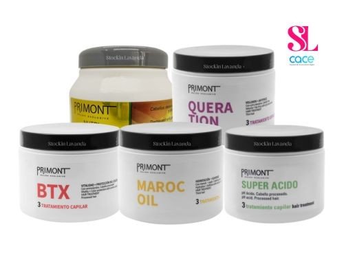 Máscaras capilares Primont x5 – Nutrición, suavidad y reparación total