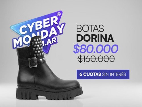 Botas Dorina con tachas y hebilla
