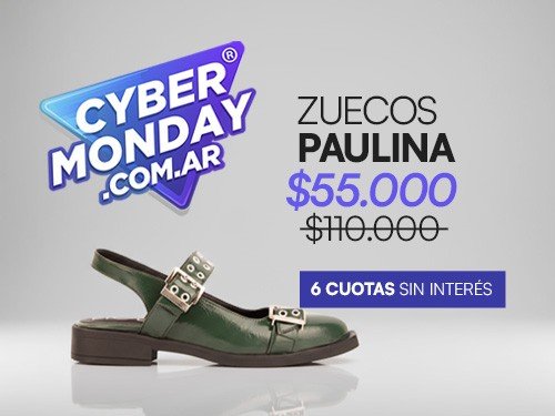 Zuecos paulina con hebillas y taco bajo