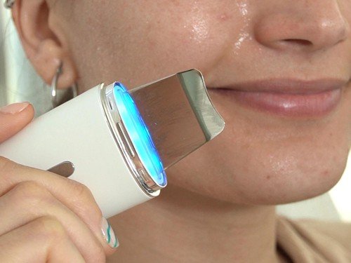Espátula ultrasónica, peeling ultrasónico facial, EMS, terapia LED