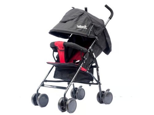 Cochecito Paraguitas Neuf Negro/Rojo 1058-D