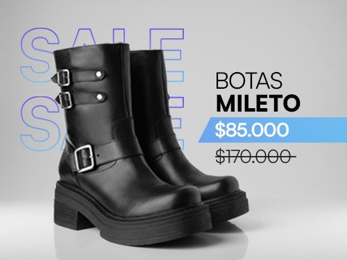 Botas mileto con plataforma y hebillas