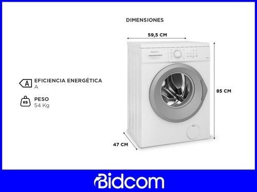 Lavarropas Automático Carga Frontal Philco Phlf061b Blanco