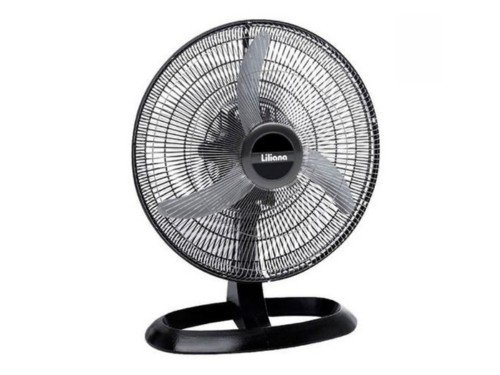 Ventilador De Mesa Liliana Votr20 Negro Con 3 Palas Metal