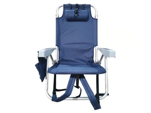 Reposera camping playa Bynox c/conservadora y bolsillos FI-RPSCOO-AZ