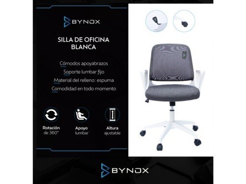 Silla de oficina blanca Bynox CI-SIOF01-BL