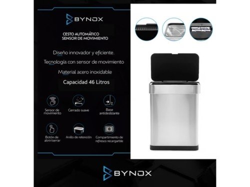 Cesto de Basura Bynox 46Lts con sensor de movimiento CI-CESTBS-60