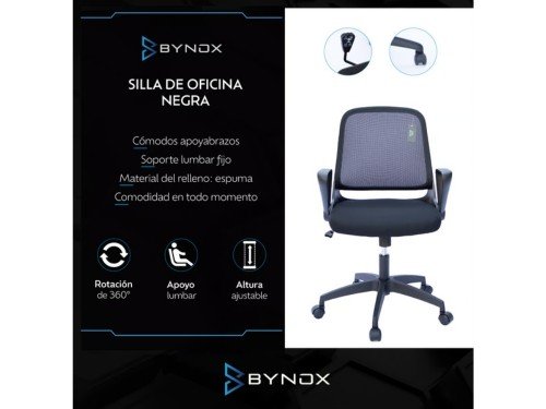 Silla de oficina negra Bynox CI-SIOFO1-NE