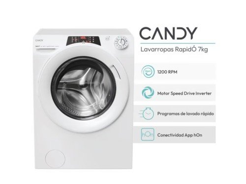 Lavarropas Candy Inverter Smart Carga frontal 7Kg RO1274DWMT/1-12
