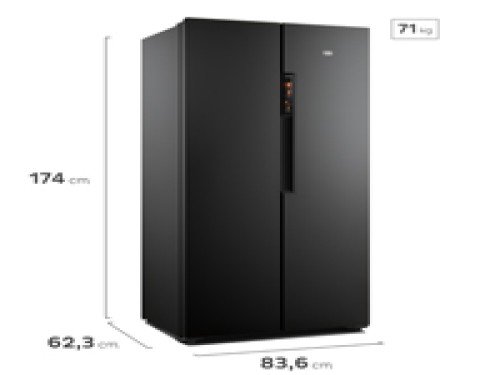Heladera Gafa 451L No Frost Side by Side Inverter Negra