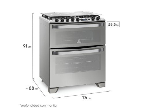 Cocina Doble Horno Gas-Gas Electrolux 76dxr