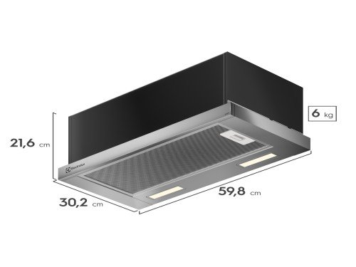 Campana Electrolux 60cm Efficient Retráctil con Luz LED DE6RS