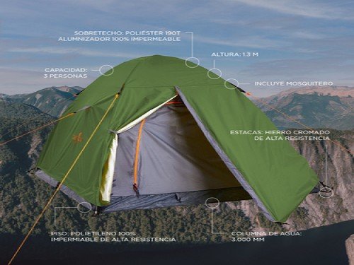 Carpa Cacique Igloo Trekker 3 Tres Personas Ultra Liviana Impermeable
