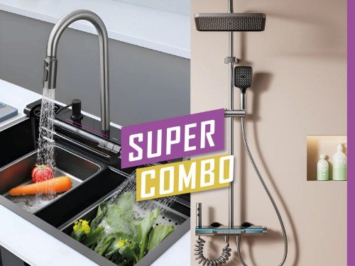 Combo smart bacha cocina SS 730 + DS 05 ducha