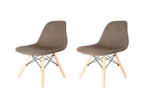 Sillas Eames Tapizada Marrón x2