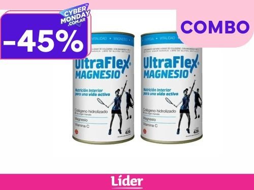 Ultraflex Magnesio Colágeno Packs x 2 latas x 420 G.