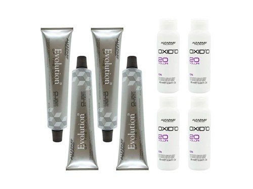 Kit Tintura Alfaparf Evolution X 4 + Oxidante X 4 Coloración