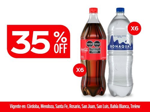 Coca Cola Original 1,5L x6 + Bonaqua 1,5L Sin Gas x6