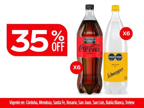 Coca Cola Zero 1,5L x6 + Schweppes Tónica 1,5L x6