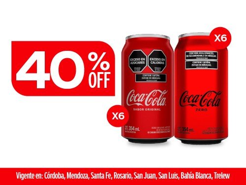 Coca-Cola Original Lata 354ml x6 + Coca-Cola Zero Lata 354ml x6